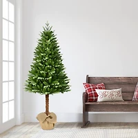 6ft. Unlit Alpine Artificial Christmas Tree in Burlap Sack