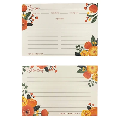 Steel Mill & Co.® Orange Floral Recipe Cards