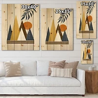 Designart - Abstract Sun and Moon In Mountains I