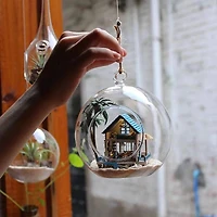 Wizardi Miniature Roombox Romantic Beach House Dollhouse Kit