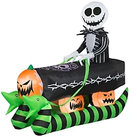 5ft. Airblown® Inflatable Halloween Jack Skellington on Coffin Sleigh