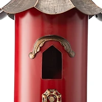 Glitzhome® 32" Red Pagoda Metal Birdhouse