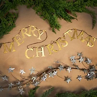 Hello Honey® 55" Brass Finish Merry Christmas Metal Garland