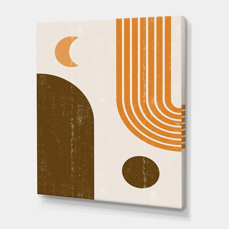 Designart - Abstract Geometric Rainbow In Earth Tones