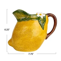Hello Honey® 6.25" Sunny Orchard Stoneware Lemon Pitcher