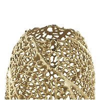 14.5" Gold Aluminum Abstract Metallic Coral Inspired Vase