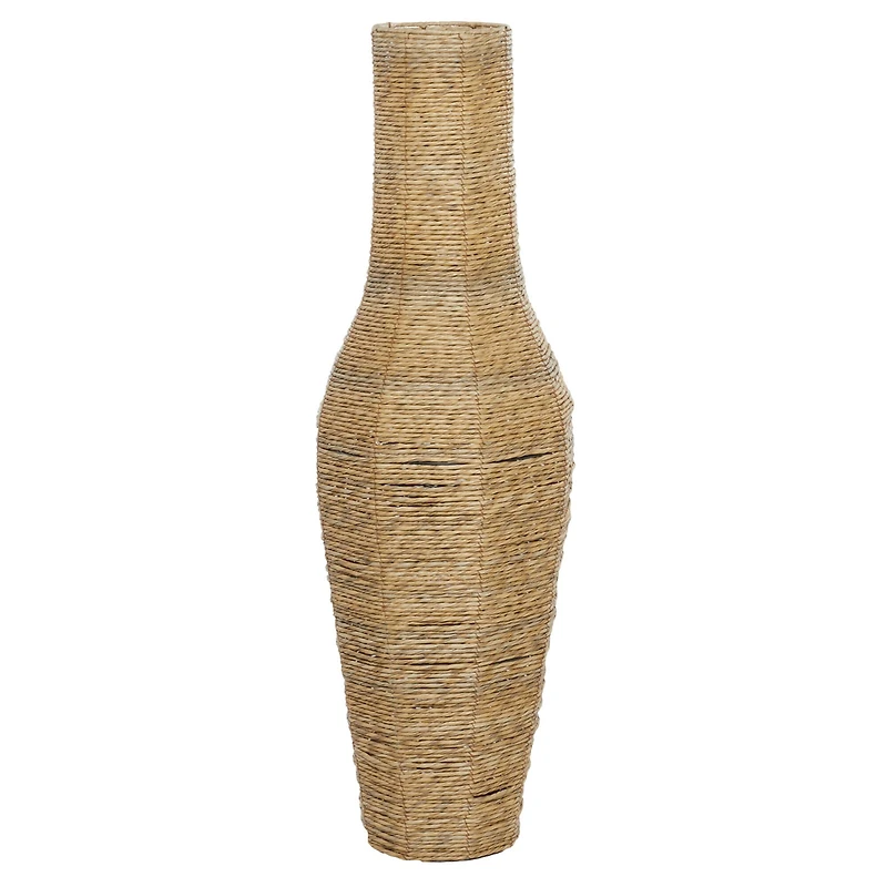 Brown Faux Seagrass Handmade Tall Woven Floor Vase 14" x 14" x 44"