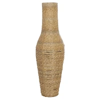 Brown Faux Seagrass Handmade Tall Woven Floor Vase 14" x 14" x 44"