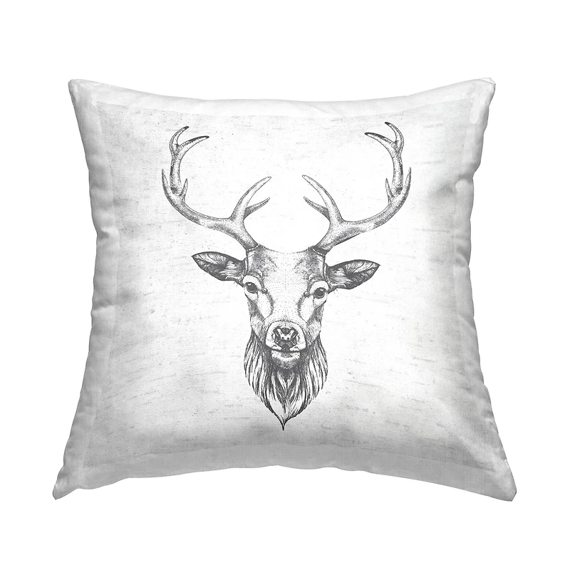 Stupell Industries Woodland Rustic Deer Antlers Throw Pillow