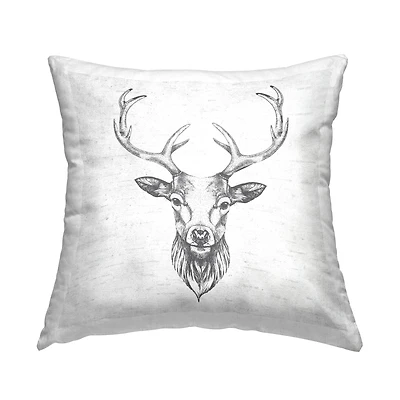Stupell Industries Woodland Rustic Deer Antlers Throw Pillow