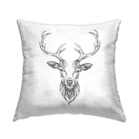 Stupell Industries Woodland Rustic Deer Antlers Throw Pillow
