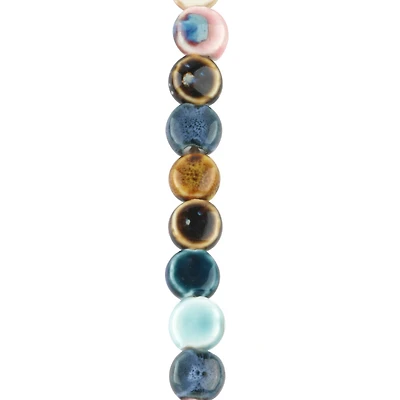 Multicolor Ceramic Coin Beads, 10.5mm by Bead Landing™