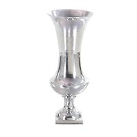 21" Silver Aluminum Traditional Vase