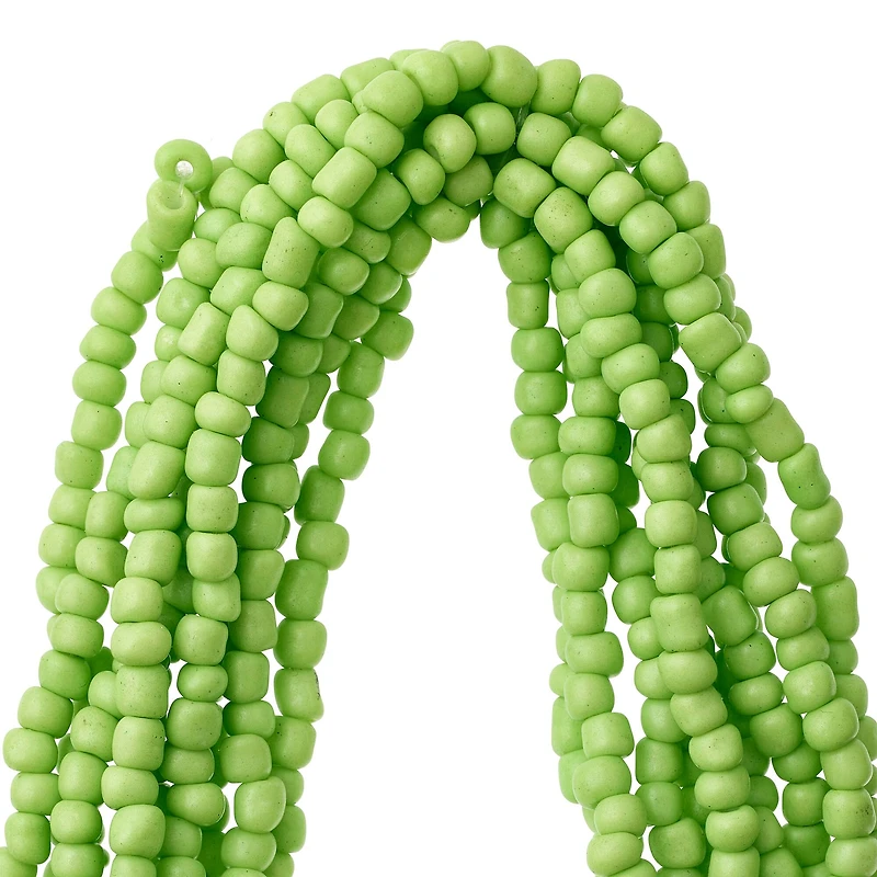 Green Glass Seed Beads, 6/0 by Bead Landing™