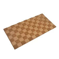 Hello Honey® Natural Checkerboard Print Engraved Coir Doormat