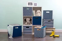 DII® 11" Nautical Blue Waves Cube Storage Bin