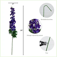 39" Blue Delphinium Flower Stems, 3ct.