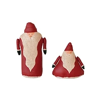 Hello Honey® 5.5" Red & Cream Hand-Painted Canvas Santa