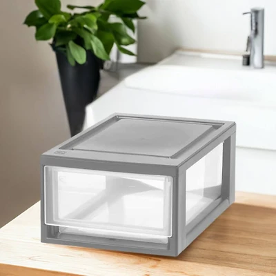 Iris® Gray Small Stacking Drawer, 5 Pack