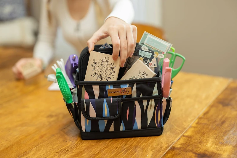 Everything Mary Abstract Print Collapsible Craft Caddy