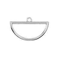 John Bead 30mm Silver Half Circle Beadwork Pendants, 4ct.