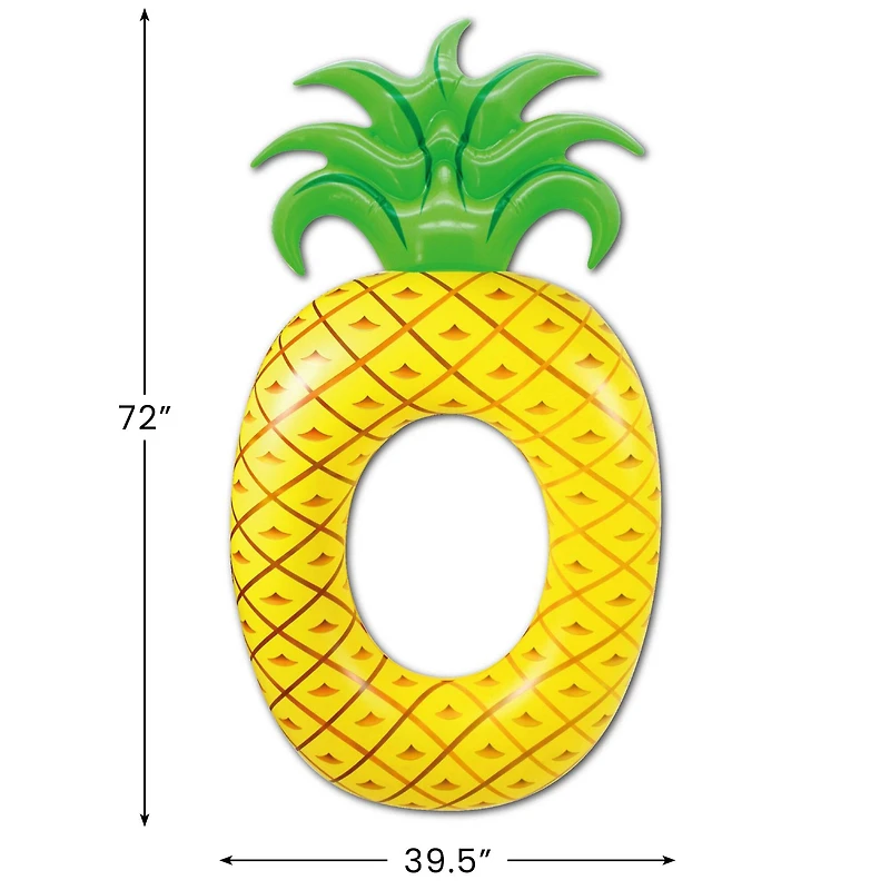 72" Yellow Pineapple Inflatable Tube Ring Swimming Pool Float