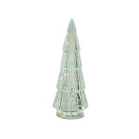 Green Mercury Glass LED Tree Set