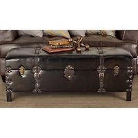 Dark Brown Cedar Traditional Storage Bench Set