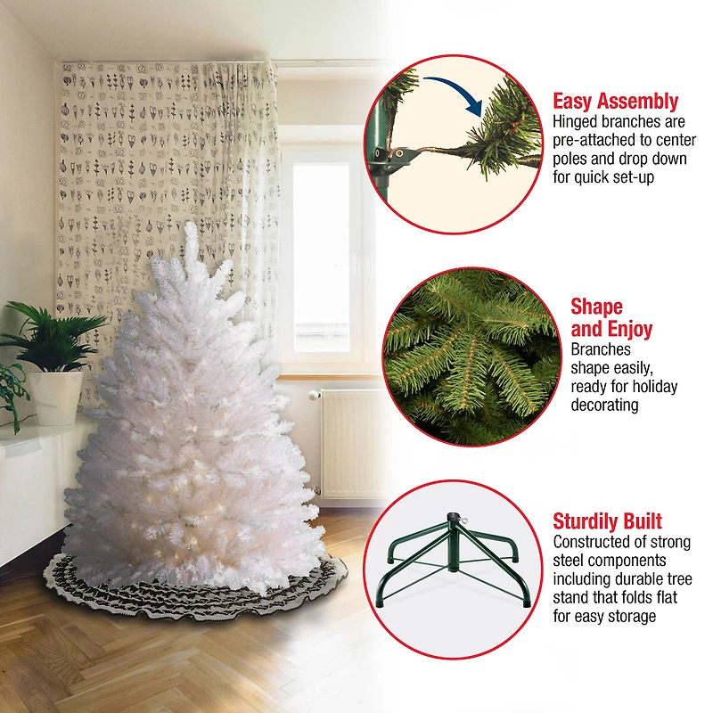 4.5ft. Pre-Lit Dunhill® White Fir Artificial Christmas Tree, Clear Lights