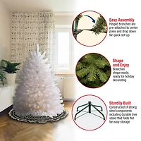 4.5ft. Pre-Lit Dunhill® White Fir Artificial Christmas Tree, Clear Lights
