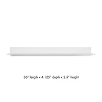 Hangz™ White No Stud 4" Depth Floating Shelf