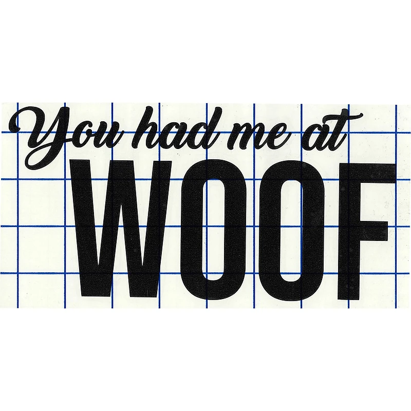 Leisure Arts® Vinyl Matte Black You Had Me at Woof Decal