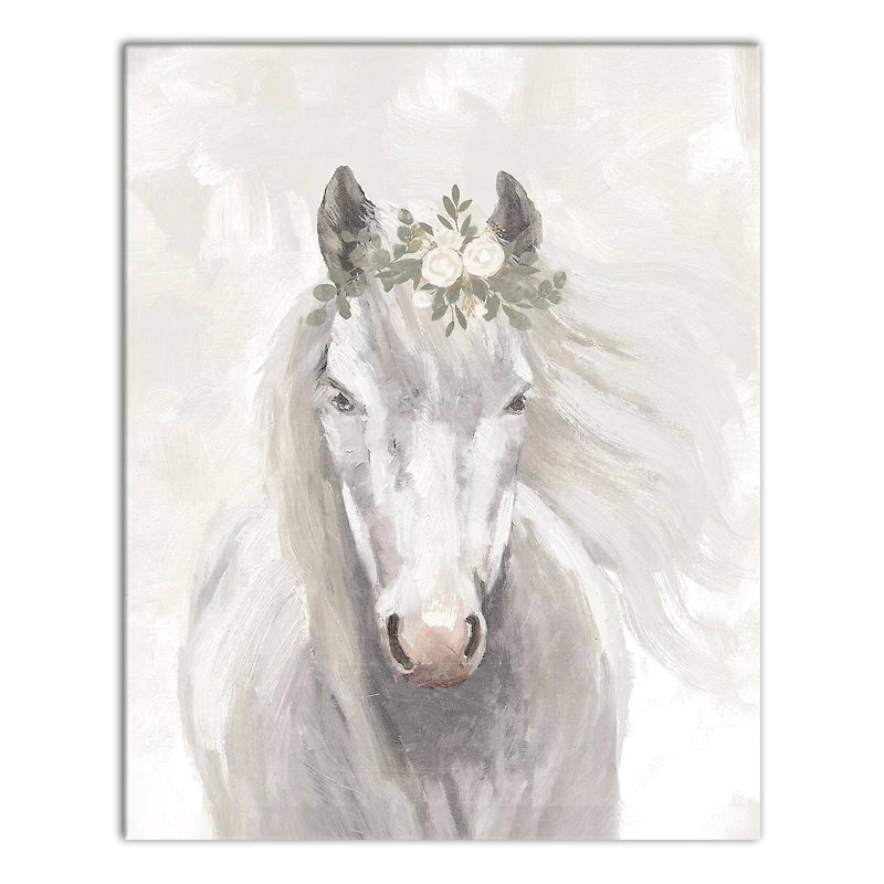 Horse With Flower Crown 24" x 30" Canvas Wall Art