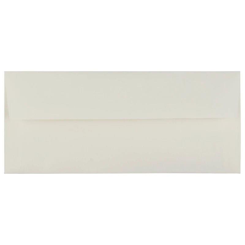 JAM Paper 4.12" x 9.5" Natural White Wove Strathmore Business Envelopes, 50ct.