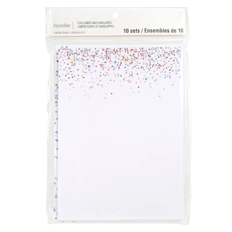 12 Packs: 10 ct. (120 total) 5" x 7" Confetti Flat Cards & Envelopes by Recollections™