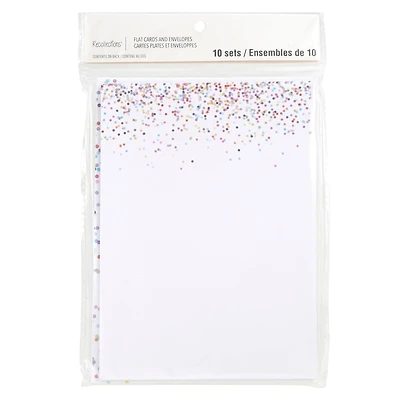 12 Packs: 10 ct. (120 total) 5" x 7" Confetti Flat Cards & Envelopes by Recollections™