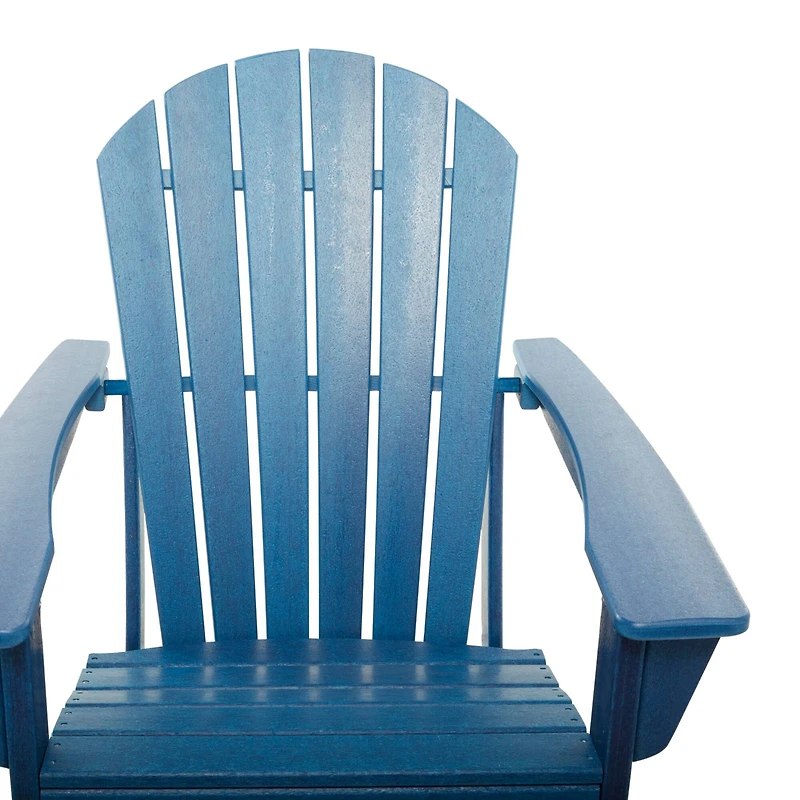 Blue Polyethylene Traditional Outdoor Adirondack Chair, 38" x 31" x 32"