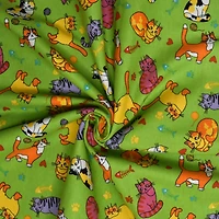 Feldman Green Cats Cotton Flannel