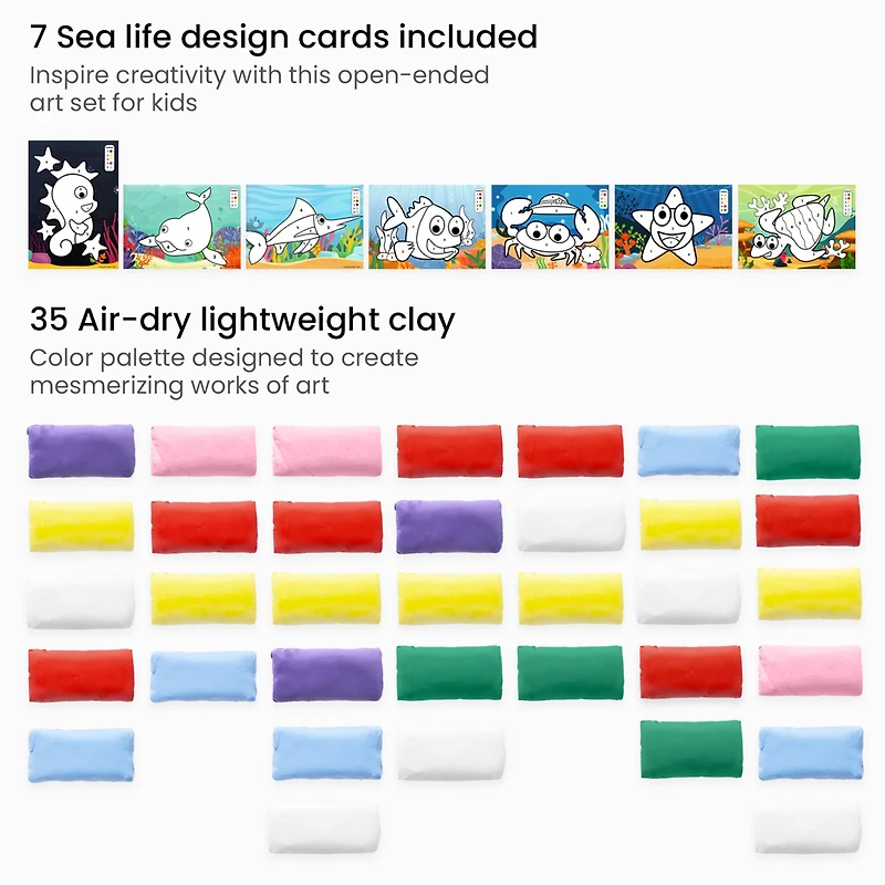 Arteza® Kids Sea Life Clay By Numbers Kit, 56 pcs