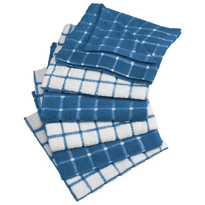 DII® Blue Combo Windowpane Dishcloths, 6ct.