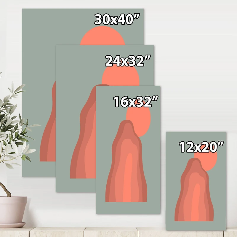 Designart - Pink Sunset Mountain Landscape