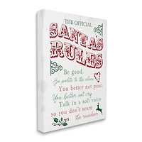 Stupell Industries Official Santa's Rules Christmas List Canvas Wall Art