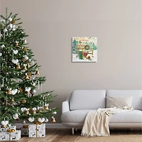 Stupell Industries Merry Christmas Winter Bench Canvas Wall Art