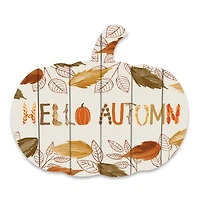 Pumpkin Shaped Hello Autumn Wooden Wall Hanging