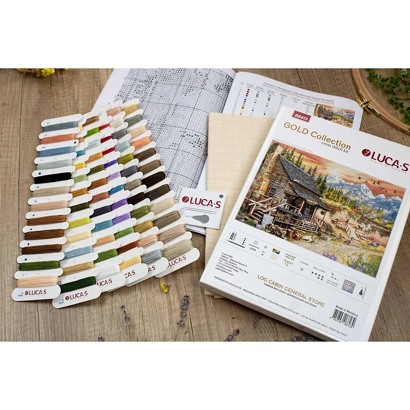 Luca-S Log Cabin General Store Counted Cross-Stitch Kit