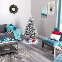 5ft. Pre-Lit White River Mountain Pine Artificial Christmas Tree, Clear LED Lights