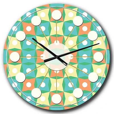 Designart Abstract Design Retro Pattern I Mid-Century Modern Wall Clock