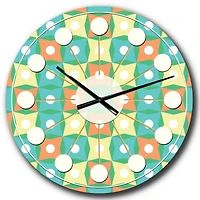 Designart Abstract Design Retro Pattern I Mid-Century Modern Wall Clock