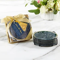 Kate Aspen® Under the Stars Glass Coasters & Holder Set