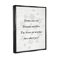 Stupell Industries Tired Of Winter Funny Poem Framed Floater Canvas Wall Art